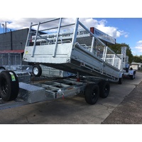 12 x 7 ft Flat Deck Hydraulic Tipping Trailer ATM 3.5 tonne