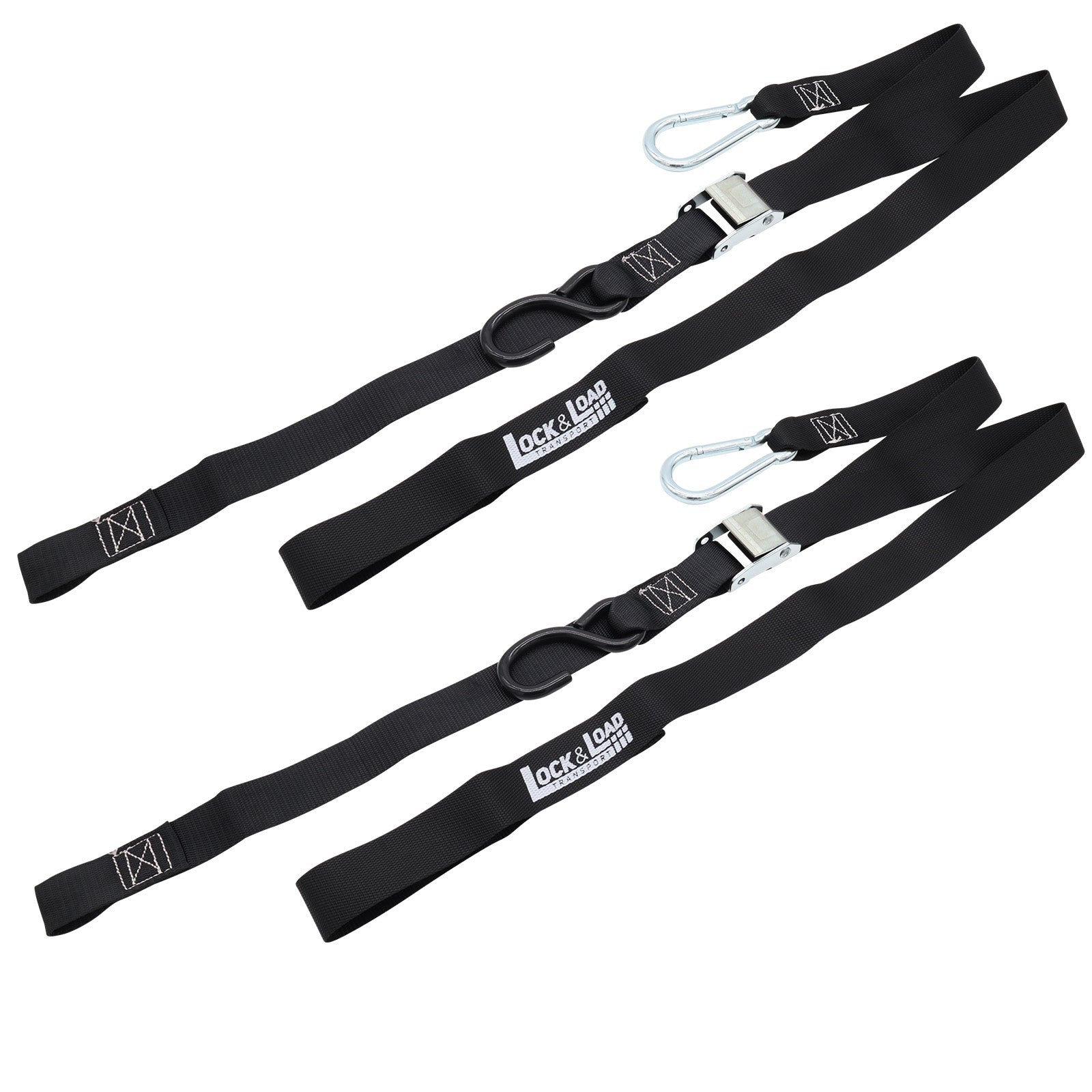 Motorcycle Compression Straps Pair of Black Motorcycle Tie Down Straps - Wide Bay Trailers