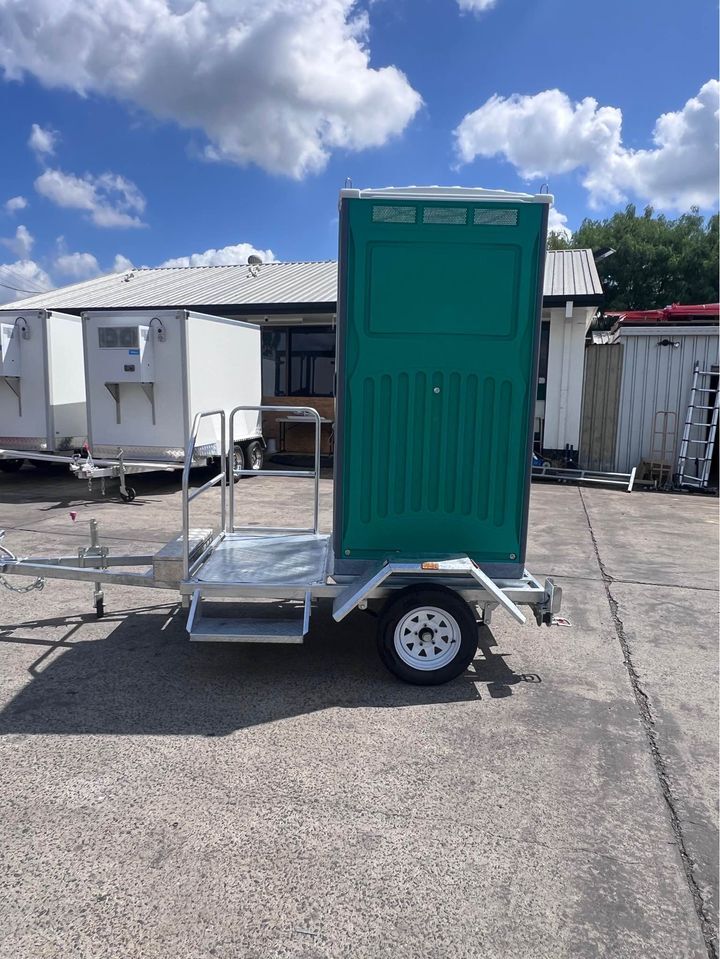 Single Portable Toilet And Trailer Ready For Use Single Portable Toilet And Trailer Ready For Use