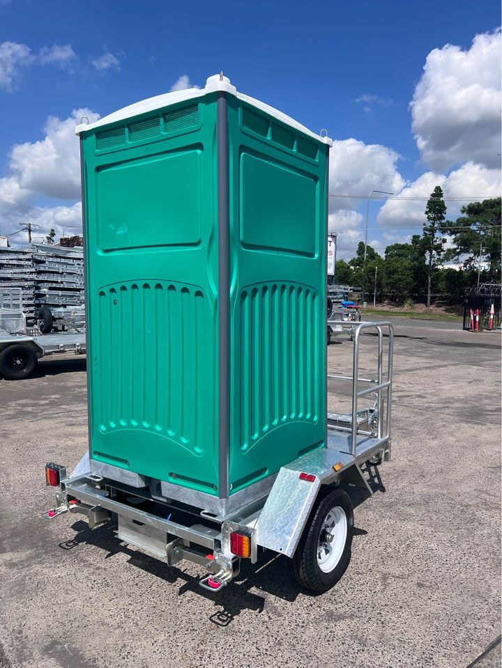 Single Portable Toilet And Trailer Ready For Use Single Portable Toilet And Trailer Ready For Use