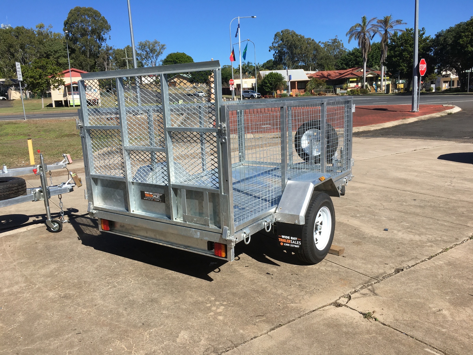 8X5 Hot Dipped Galvanised ATV Trailer Rear Ramp Tipping 900mm Cage Jockey Wheel Spare Wheel Mudflaps and 6 mths rego 8X5 Hot Dipped Galvanised ATV Trailer Rear Ramp Tipping 900mm Cage Jockey Wheel Spare Wheel Mudflaps and 6 mths rego