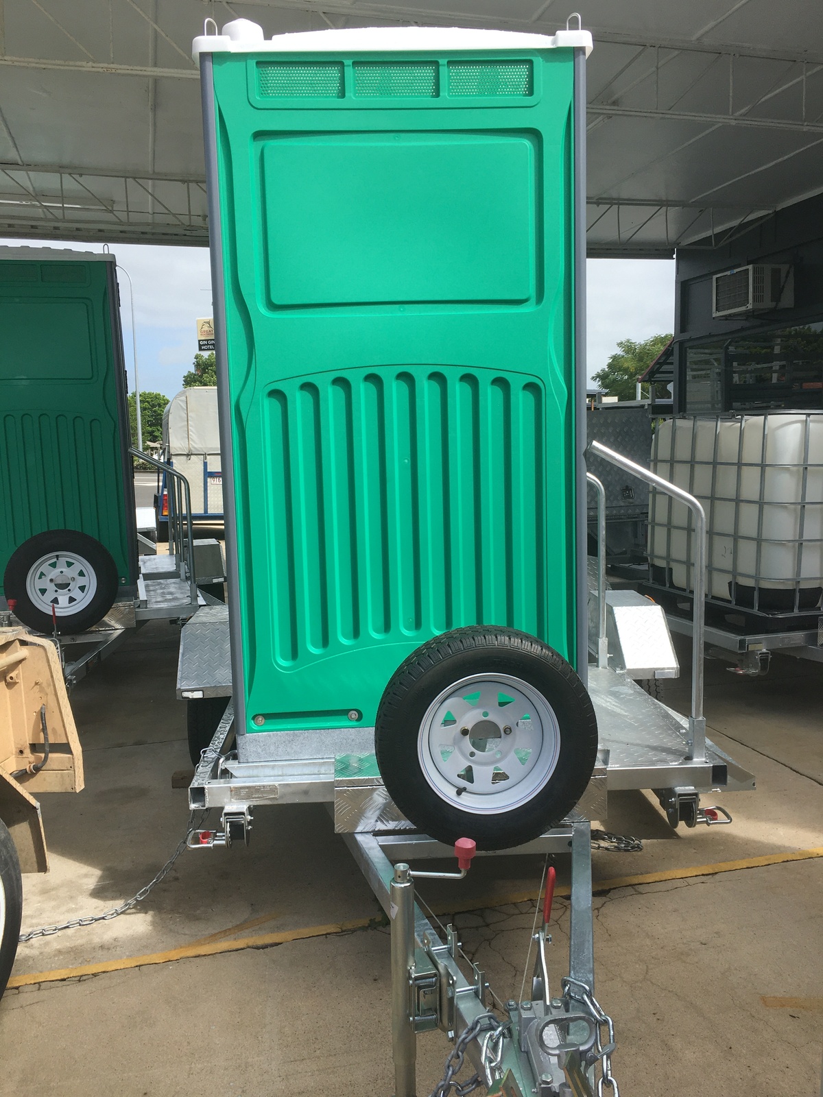 Tandem Portable Toilets And Trailer Ready For Use Pair Tandem Portable Toilets And Trailer Ready For Use Pair