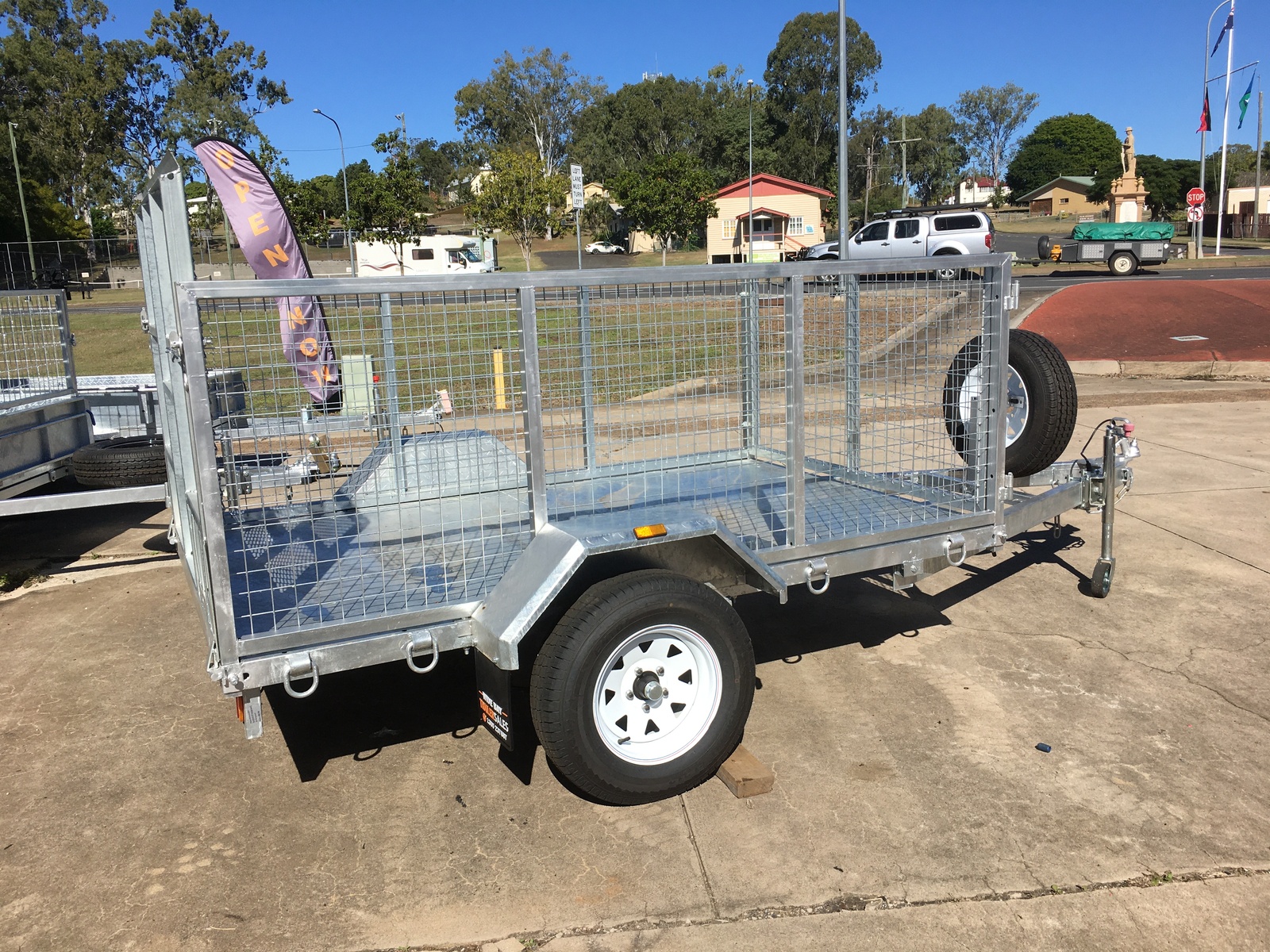 8X5 Hot Dipped Galvanised ATV Trailer Rear Ramp Tipping 900mm Cage Jockey Wheel Spare Wheel Mudflaps and 6 mths rego 8X5 Hot Dipped Galvanised ATV Trailer Rear Ramp Tipping 900mm Cage Jockey Wheel Spare Wheel Mudflaps and 6 mths rego