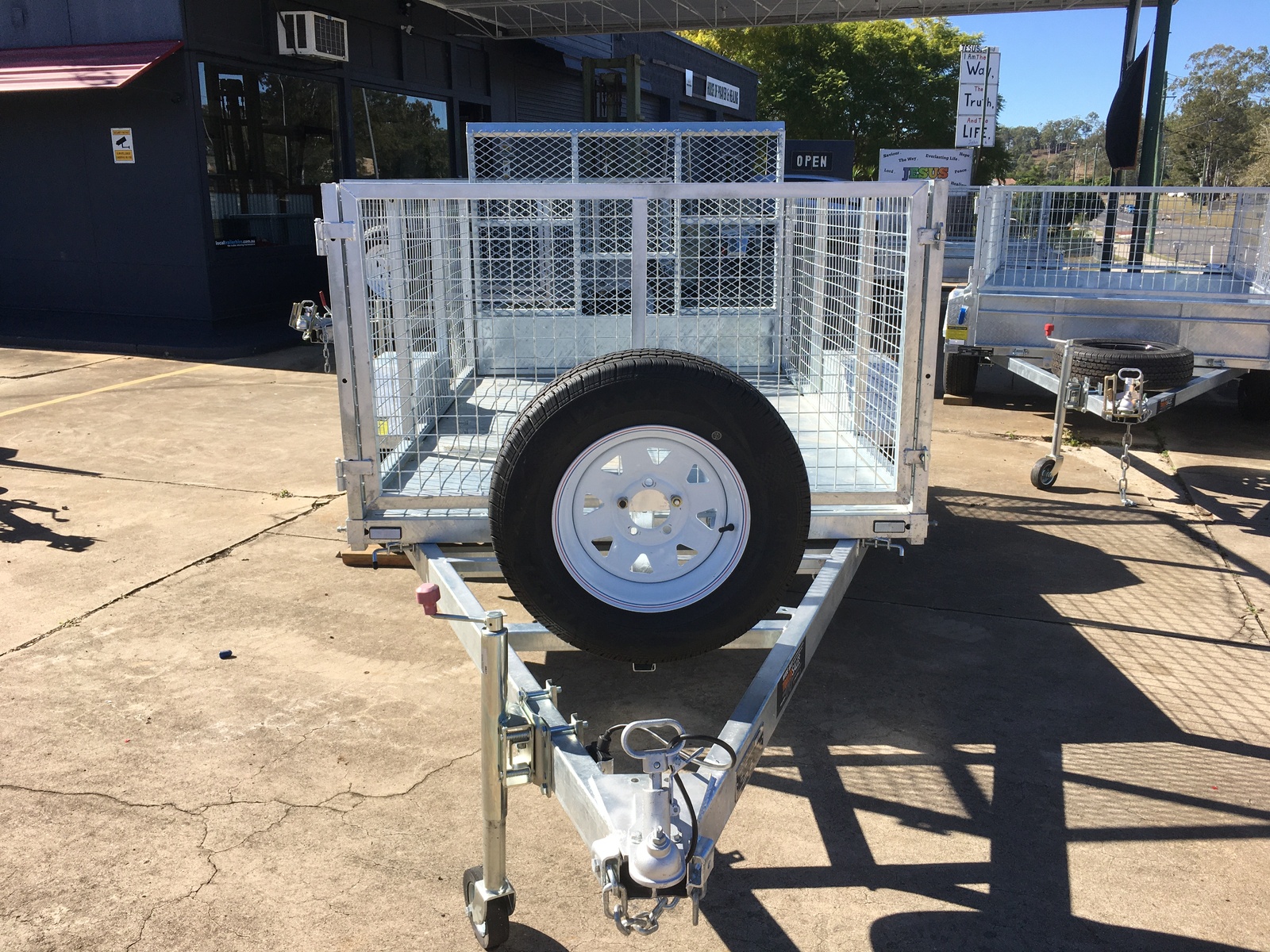 8X5 Hot Dipped Galvanised ATV Trailer Rear Ramp Tipping 900mm Cage Jockey Wheel Spare Wheel Mudflaps and 6 mths rego 8X5 Hot Dipped Galvanised ATV Trailer Rear Ramp Tipping 900mm Cage Jockey Wheel Spare Wheel Mudflaps and 6 mths rego