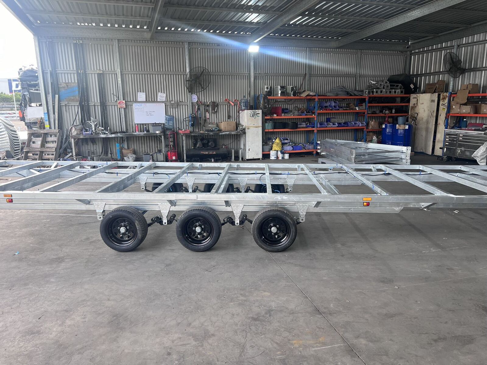 11 X 2.4 Metre Tri-Axle Tiny Home Trailer 4500kg ATM Supplied Without Floor To Suit Tiny Home Build 11 X 2.4 Metre Tri-Axle Tiny Home Trailer 4500kg ATM Supplied Without Floor To Suit Tiny Home Build